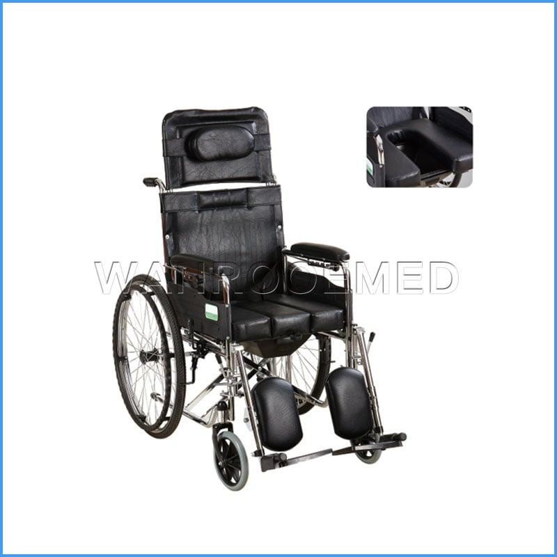 BWHM-1A8-1 Wholesale Hospital Furniture Steel Manual Foldable Wheel Chair
