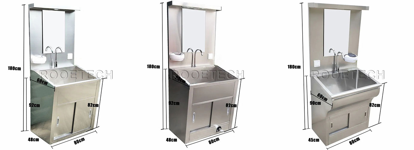 surgical scrub sink, surgical washing basin, wash basin with foot pedal, scrub sink for operating room