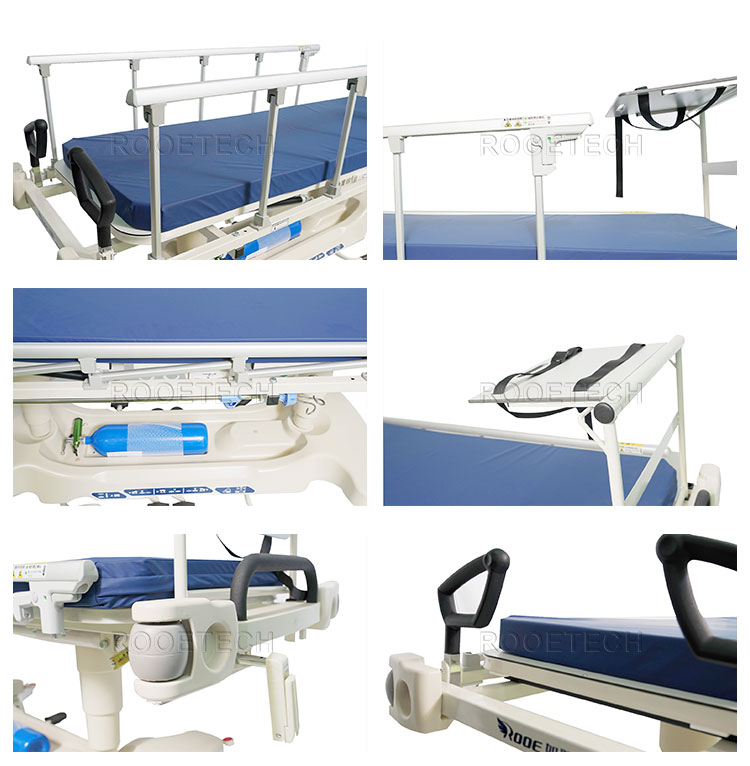 transfer stretcher, stretcher for patient transport, hydraulic stretcher