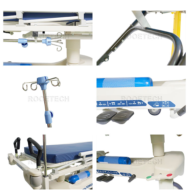 transfer stretcher, stretcher for patient transport, hydraulic stretcher