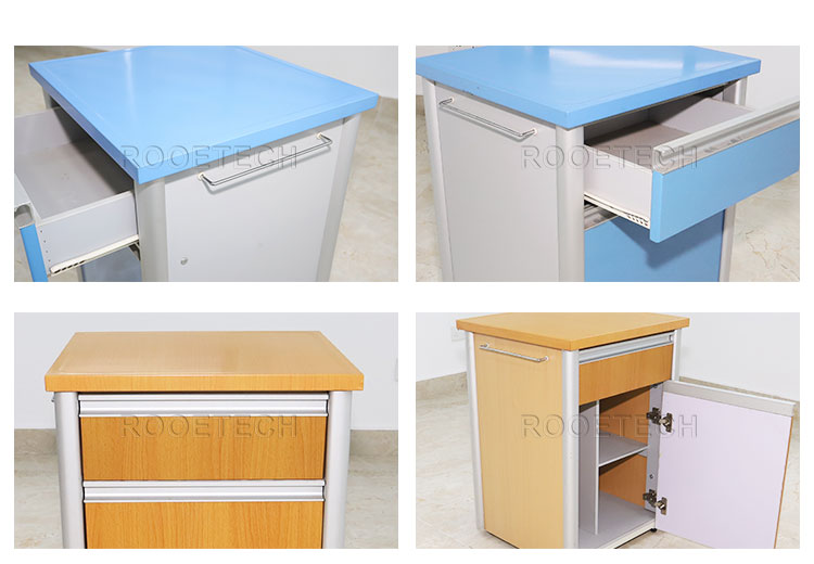 medical bedside table, stainless steel bedside cabinets, 2 drawer bedside table