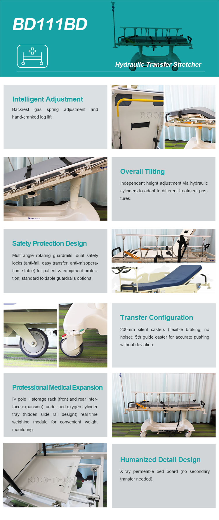 BD111BD Hydraulic Emergency Patient Transfer Trolley Transfer Stretcher.jpg