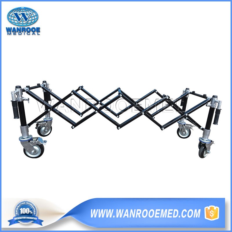 GA102E Hospital Medical Funeral X-frame Aluminum Alloy Mortuary Trolley With Two Brakes