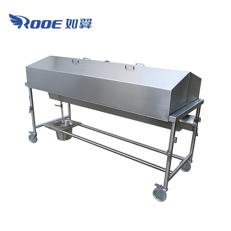 GA201A Morgue Trolley Stainless Steel Autopsy Table Cadaver Transport Carts With Covers