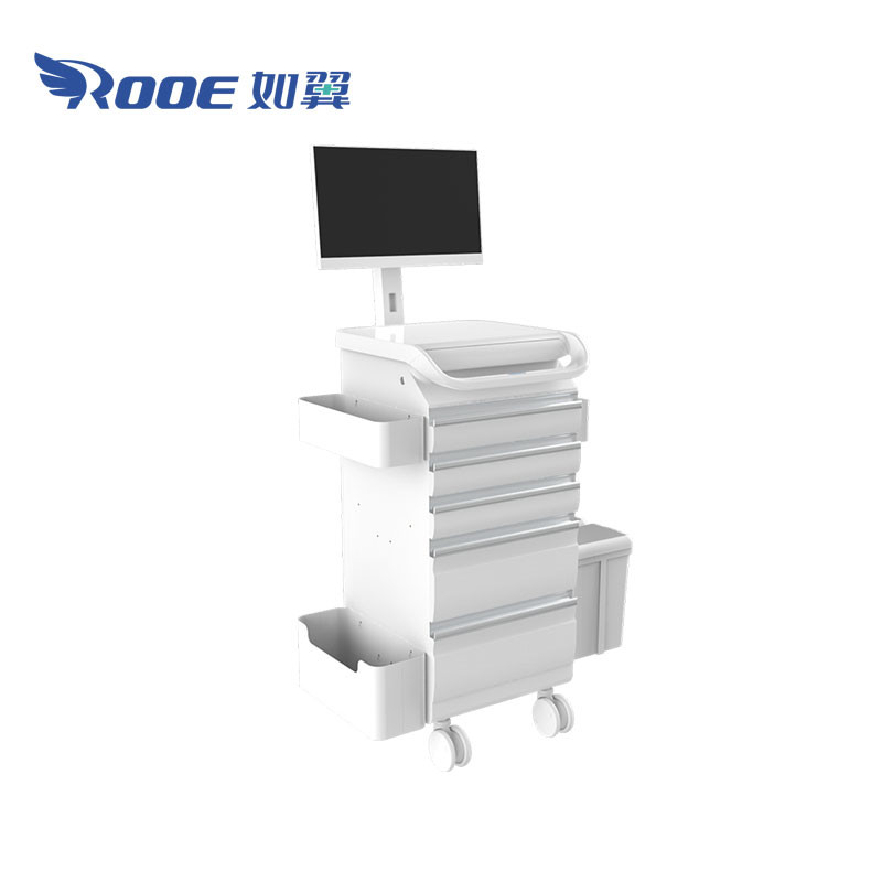 BWT-007H Hospital Computer Cart With 5 Drawer Mobile Cart