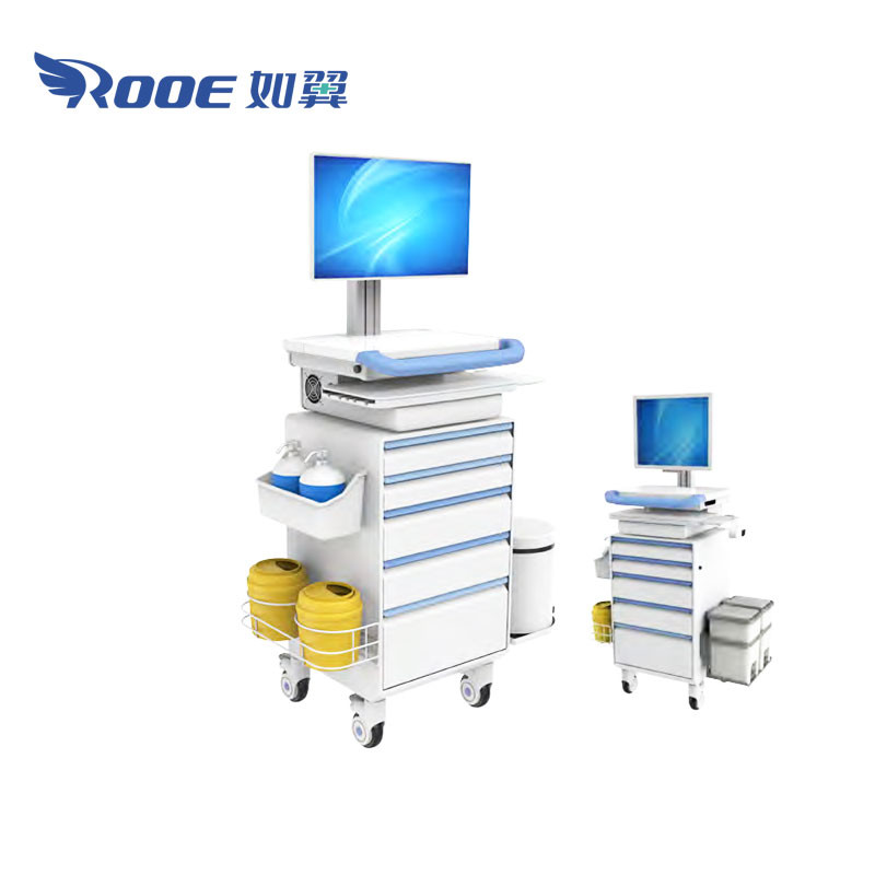 BWT-001N Plus Medication Computer Cart With Battery Nursing Computer On Wheels