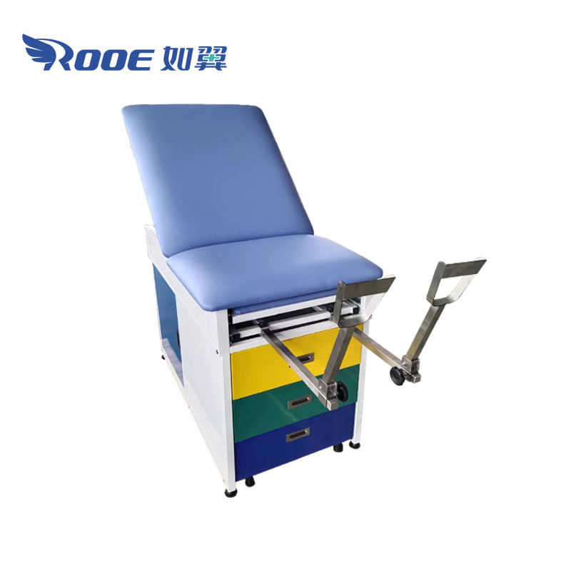 A-S106A Basic GYN Exam Table Family Practice Exam Table With Stirrups/Storage Drawer