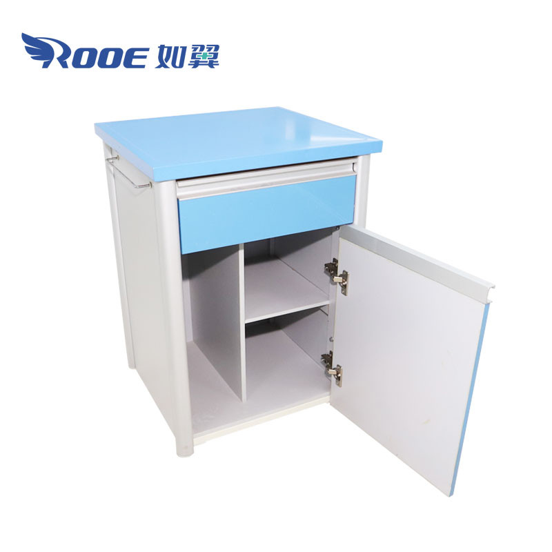 BC010D 2 Drawer Medical Bedside Table Stainless Steel Bedside Cabinets