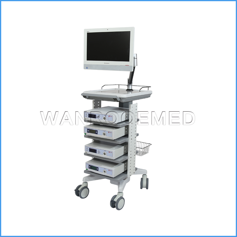 BWT-003B Medical Mobile Endoscopic System Cart Computer Patient Trolley