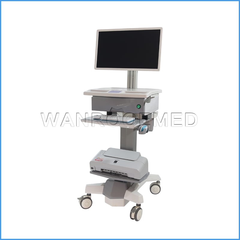 Chariot médical d'ordinateur visuel mobile du chariot HD de HoW-001D Hoapital réglable