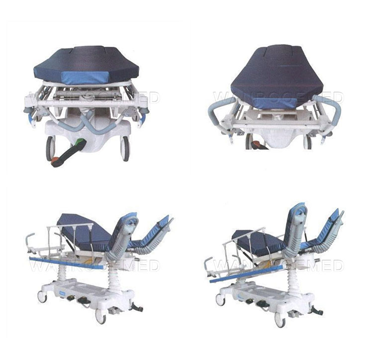 gyn stretcher,hydraulic gurney,transport stretcher,hydraulic stretcher,delivery bed