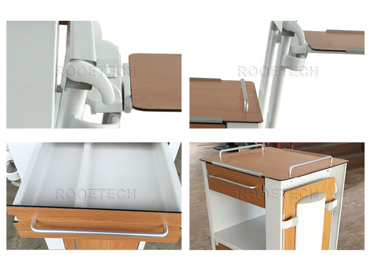 bedside table on casters, adjustable bedside tables, hospital nightstand