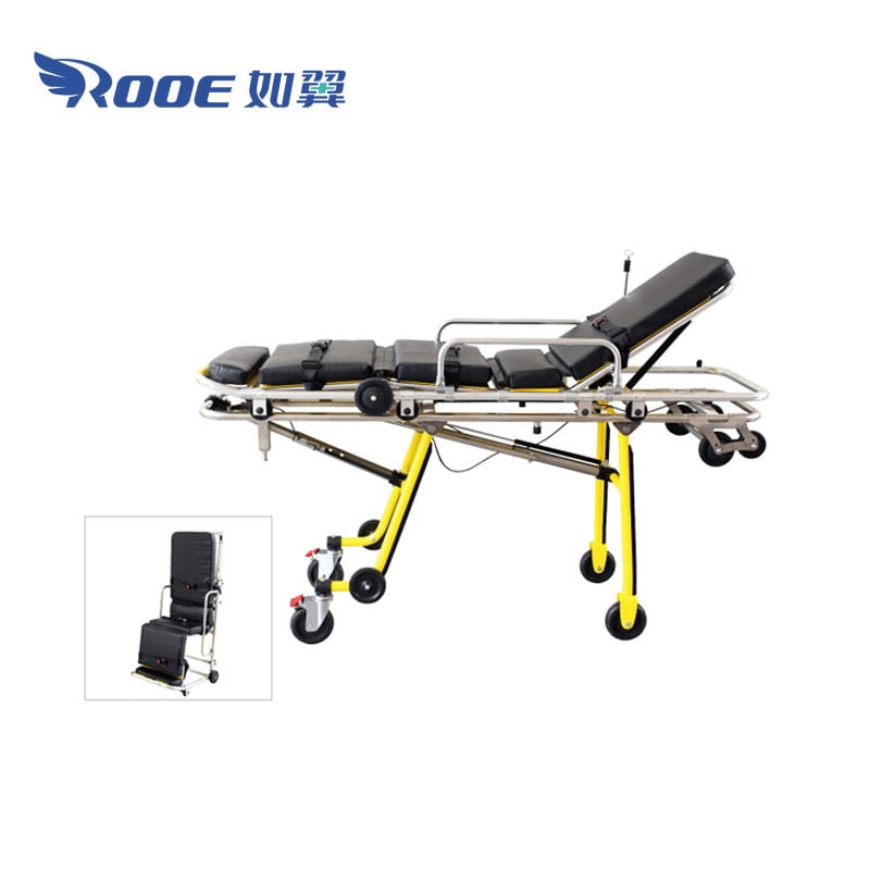 EA-3B2 Medical Aluminum Stretcher transport Ambulance Chair Stretcher Cart