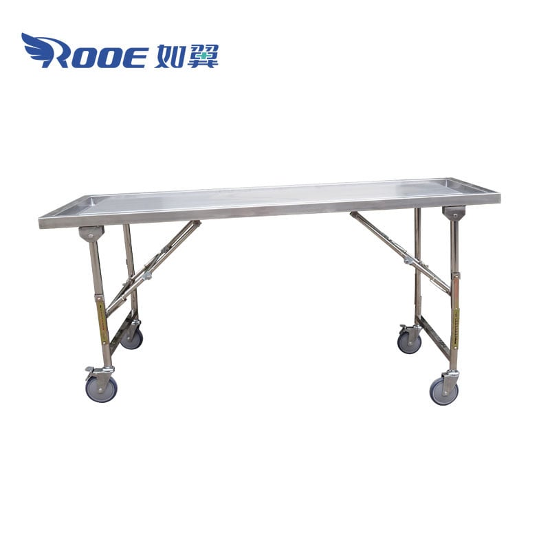 GA204 Mortuary Funeral Trolley Autopsy Cart Cadaver Dissection Table