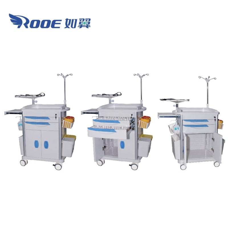 WECARE Series Hospital Supply Cart Storage Crash Cart Resuscitation Trolley