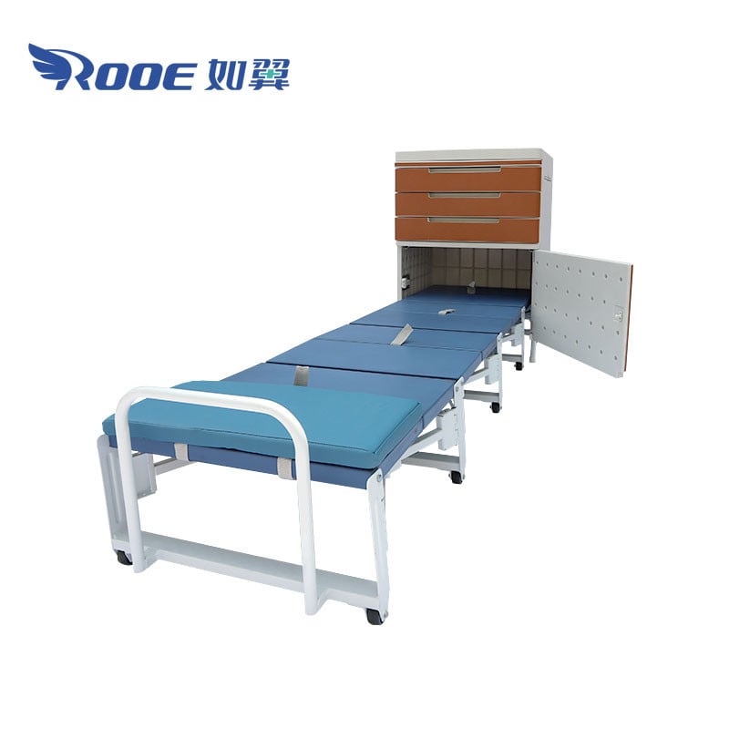 BC002 Hospital Bedside Cabinet Storage Medical Bedside Table With Wheels For Nursing Home