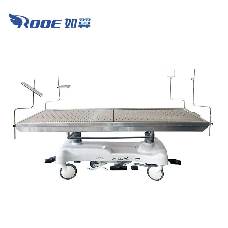 GA202 Plus Stainless Steel Hydraulic Embalming Table Cadaver Carrier Body Washing Table