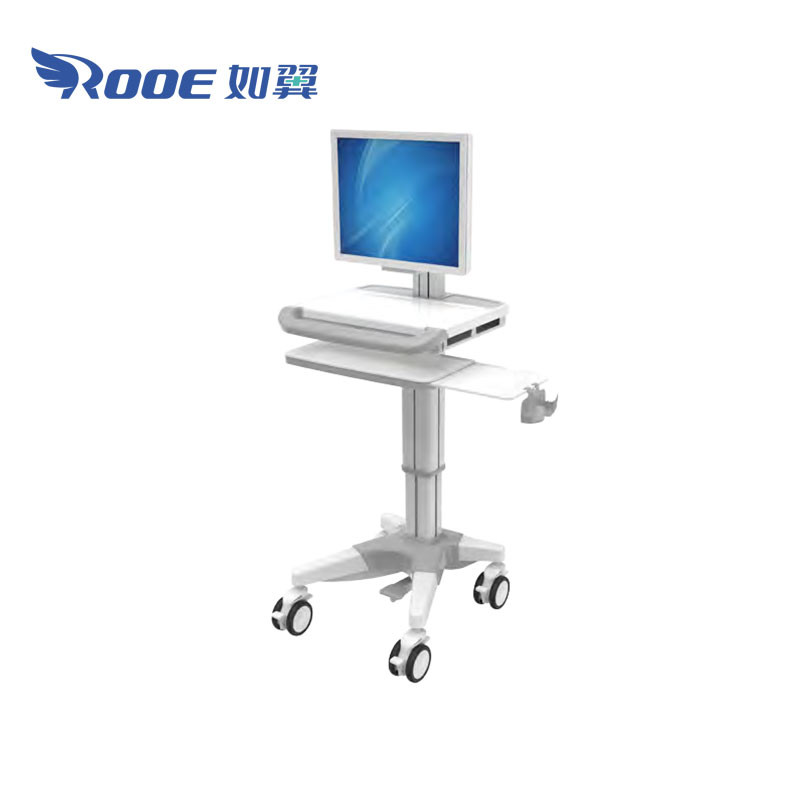 BWT-001N Economy Mobile Medical PC Standing Workstation With Monitor Mount