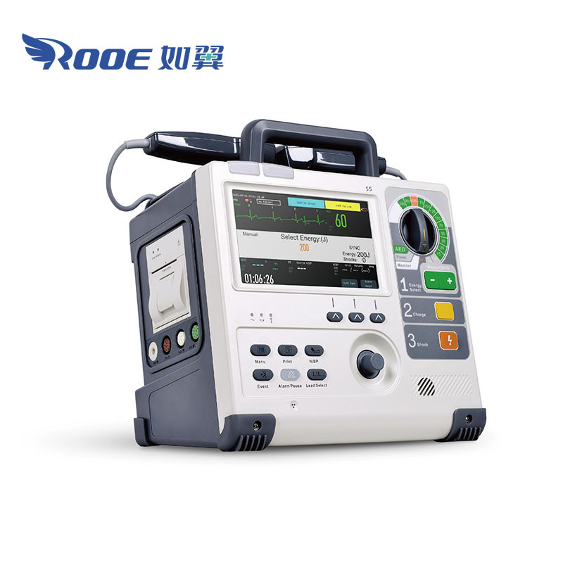 S8/S8 Basic Hospital Cardiac Defibrillator Monitor With 5 Lead ECG Monitor
