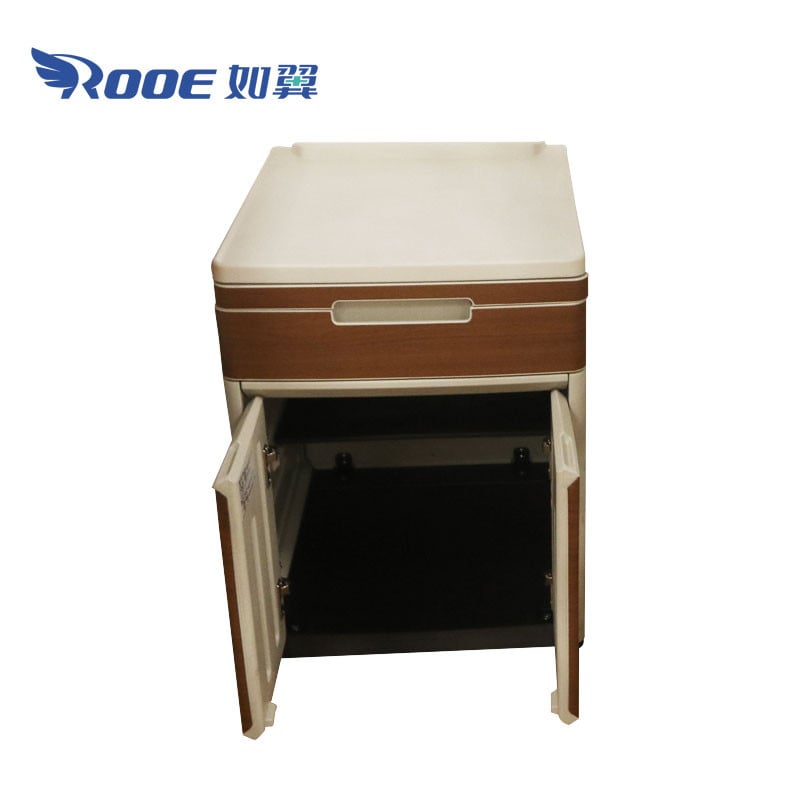 BC013 Rolling Bedside Table With Tray hospital Bedside Cabinet