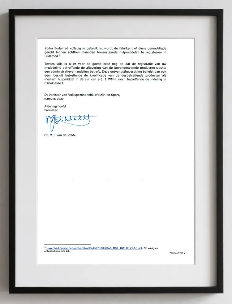 Medical Device Registration Confirmation CE 2023 Version
